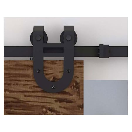 Orca Hardware Flat Track Horseshoe Shaped Hanger, BL Black Finish FTHS-HANGER-BL